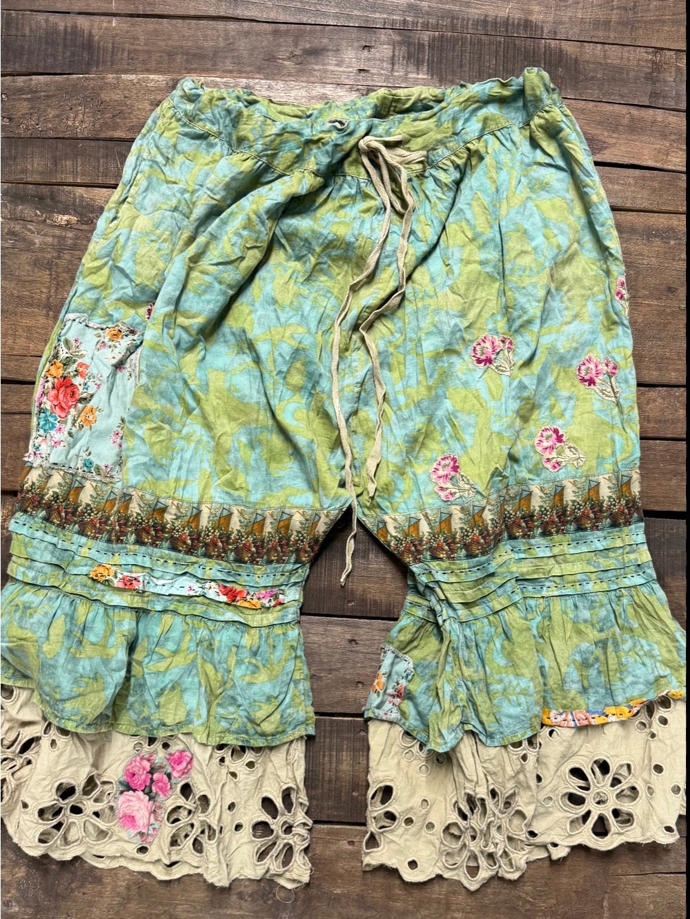 🔥BRAND NEW Faded Garden Bloomers,Ocean,House of Jaded Gypsy,Eyelet Detail,Ltd Ed
